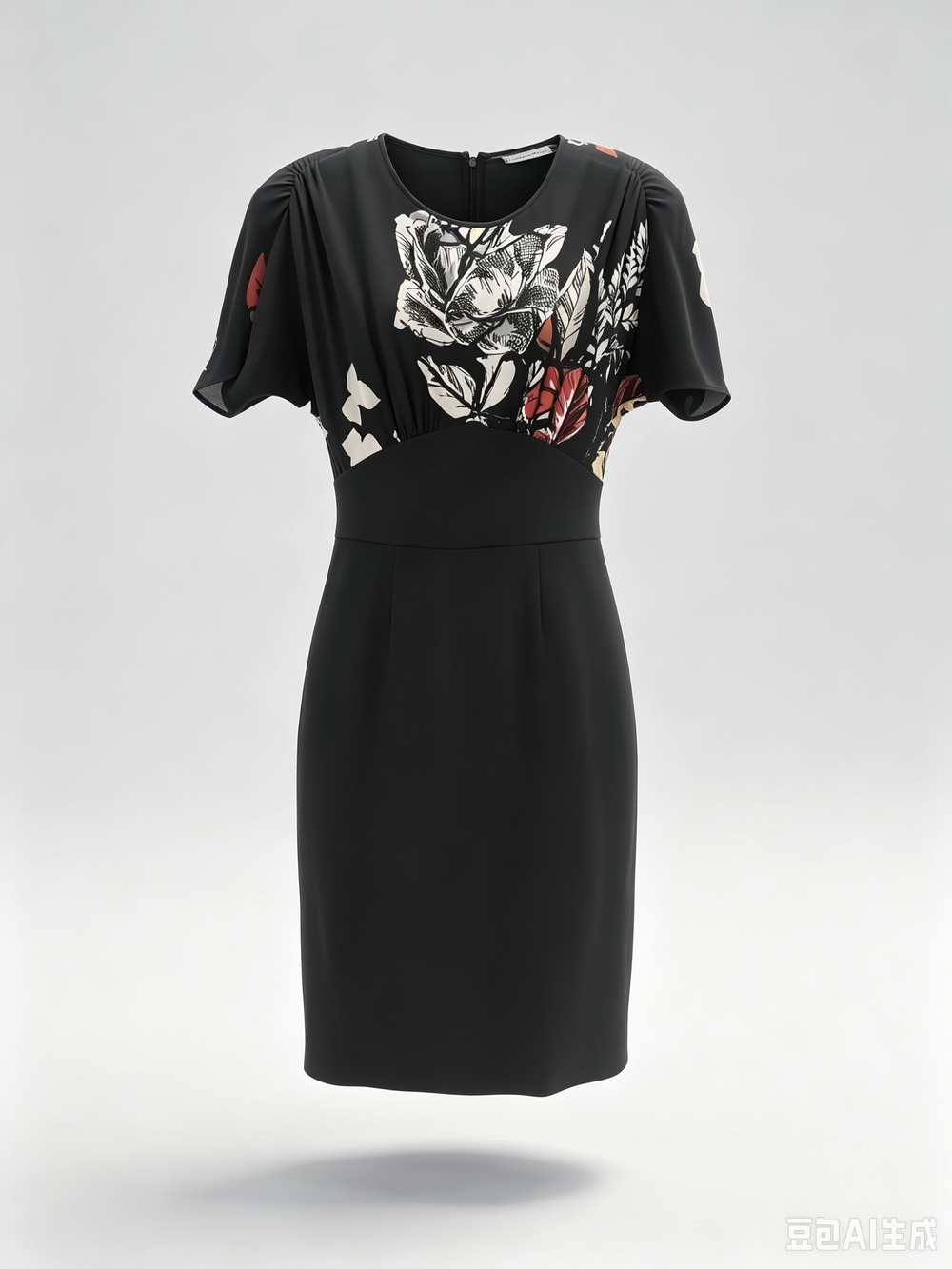 Blumarine Floral Contrast Sheath Dress